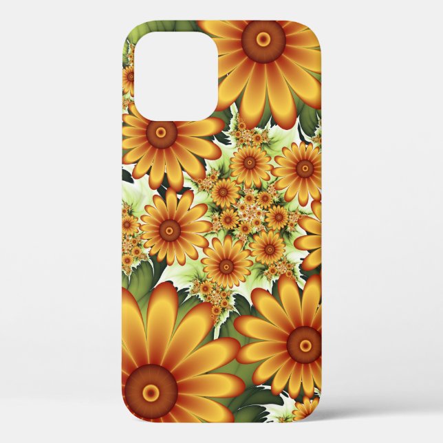 Coques Case-Mate iPhone Rêve Floral, Art Fractal Moderne Abstrait Fleur (Verso)