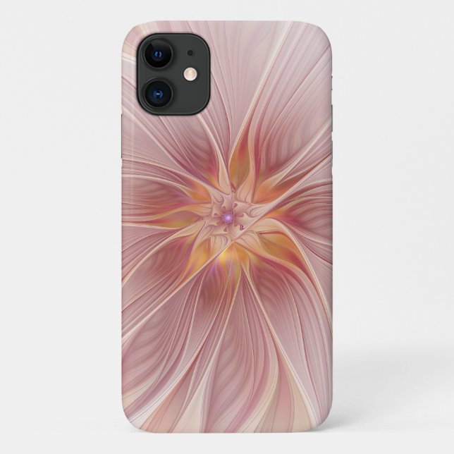 Coques Case-Mate iPhone Rêve floral rose doux Fleur d'art fractal Abstrait (Dos)