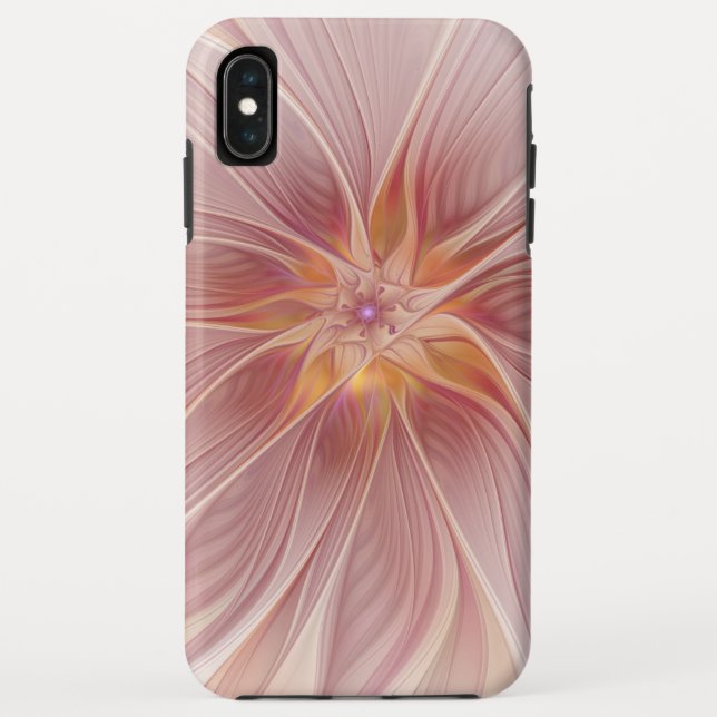 Coques Case-Mate iPhone Rêve Floral Rose Pâle Abstrait Art Fractal Fleur (Dos)