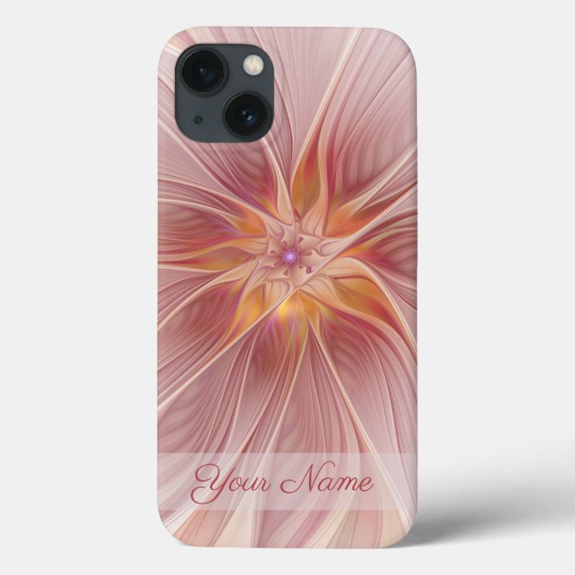 Coques Case-Mate iPhone Rêve Rose Tendre Art Abstrait Fleur de Fractale No (Verso)