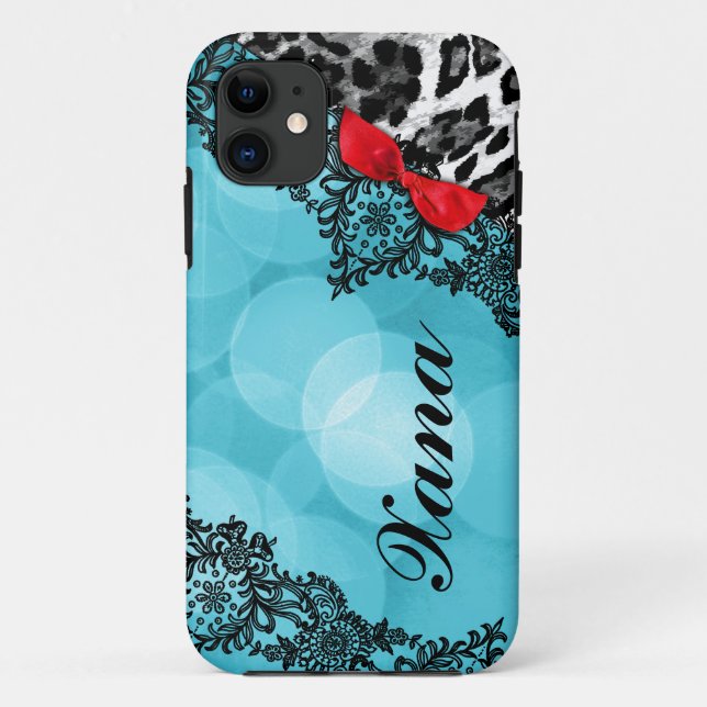 Coques Case-Mate iPhone Rêve rouge de léopard de l'Aqua 311 dans l'arc de (Dos)