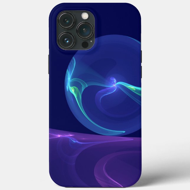 Coques Case-Mate iPhone Rêve violet bleu lumineux Art fractal abstrait (Verso)