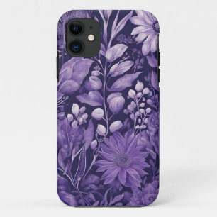 Case-Mate iPhone Case Rêve Violet, palette indigo de fleurs de fantaisie