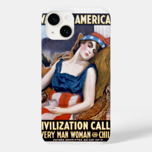 Coque Case-Mate iPhone Réveillez-vous, Amérique ! Art vintage patriotique