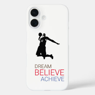 Coque Pour iPhone 16 Rêver croire atteindre le basket-ball