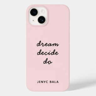 Coque Case-Mate iPhone Rêver Planifier Faire Rose Pâle Moderne Écriture É