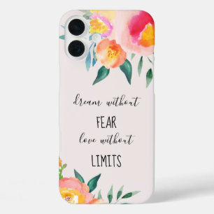 Coque Pour iPhone 16 Plus Rêver sans peur Amour sans limites Floral