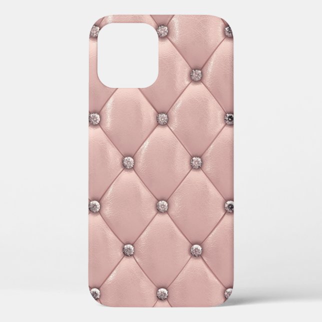 Coques Case-Mate iPhone Revêtement en cuir Satiné rose pâle (Verso)