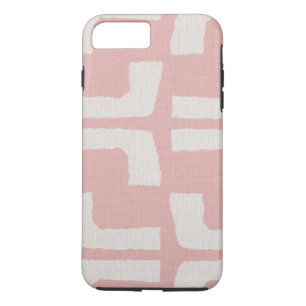 Coque iPhone 7 Plus Revêtement Tribal Africain en toile blanche rose