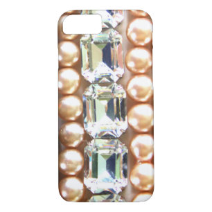Coque iPhone 8/7 Rhinestones et perles - Bijoux vintages