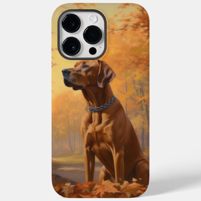 Coques Case-Mate iPhone Rhodesian Ridgeback dans les feuilles d'automne to (Verso)