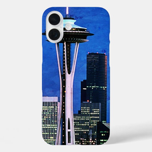 Coques Case-Mate iPhone Rideau de douche Blue Seattle Skyline (Verso)