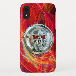 Coque Pour iPhone XR RIDEAUX DE JUMEAUX, Frottes Fractales Rouges Jaune