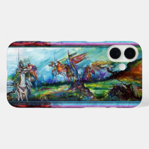 Coques iPhone 16 Plus RIDERS DANS LA TEMPÊTE Chevaliers Médiévaux Bleu