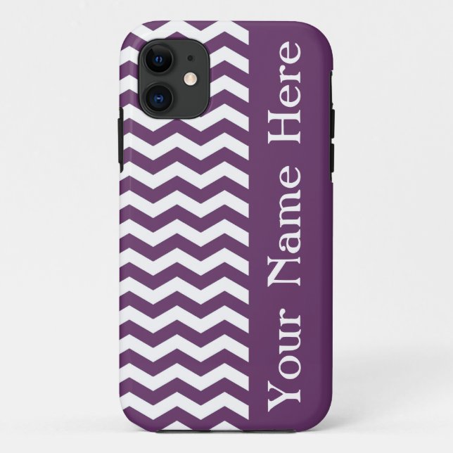 Coques Case-Mate iPhone Riviera Lavendar Wave Chevron avec nom (Dos)