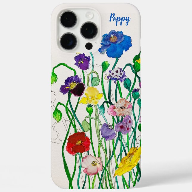 Coques Case-Mate iPhone Robe d'Aquarelle Fun Fun Fun Fun Poppy (Verso)