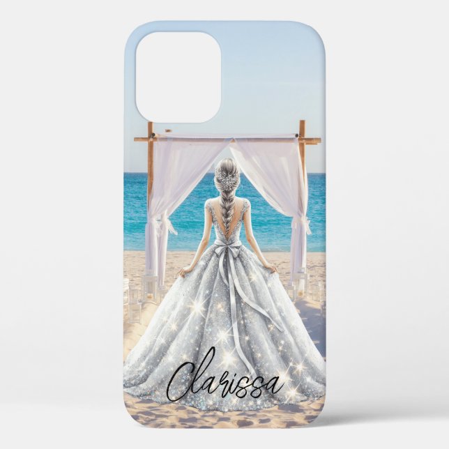 Coques Case-Mate iPhone Robe de mariée Jour de mariage Mariage à la plage  (Verso)