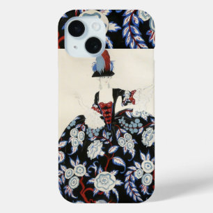 COQUE POUR iPhone 15 ROBE FLORALE ÉLÉGANTE À DAMES AVEC FLEURS BLANCHES