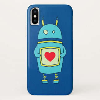 Case-Mate iPhone Case Robot De Cartoon Bleu Cute Avec Coeur