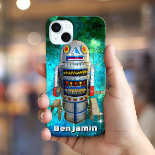 Coque Case-Mate iPhone Robot de jouets rétro chic fi en étain