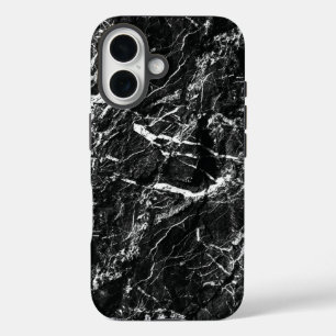 Coque Pour iPhone 16 Roche noire texture fausse nature surréaliste