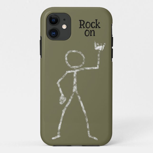 Coques Case-Mate iPhone Rock On Stickman boîtier de téléphone musique de g (Dos)