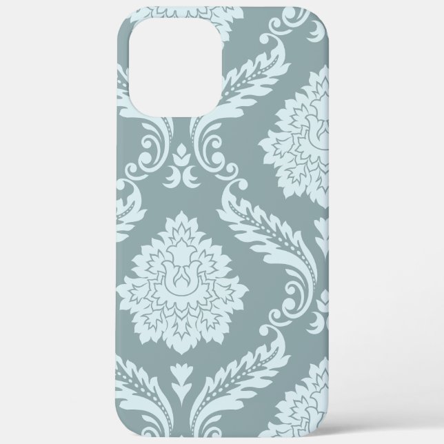 Coques Case-Mate iPhone Rococo Damask Art I Duck Egg Blue+Teal (Verso)