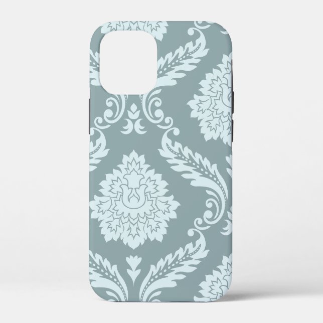Coques Case-Mate iPhone Rococo Damask Art I Duck Egg Blue+Teal (Verso)