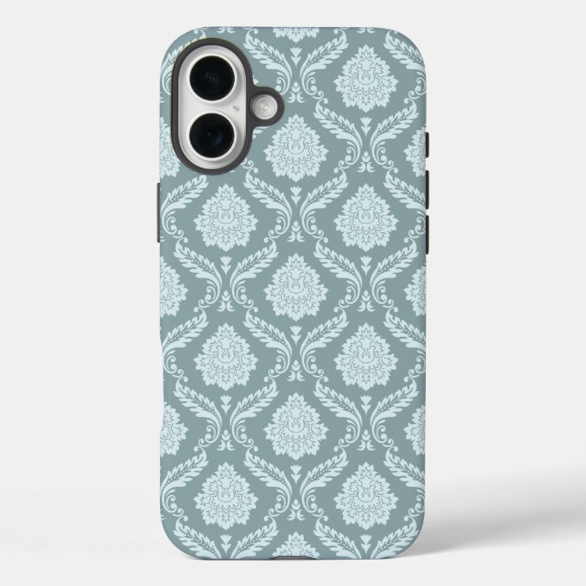 Coques Case-Mate iPhone Rococo Damassé Rpt Motif Œuf de Canard Bleu+Turquo (Verso)