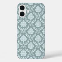 Rococo Damassé Rpt Motif Œuf de Canard Bleu+Turquo