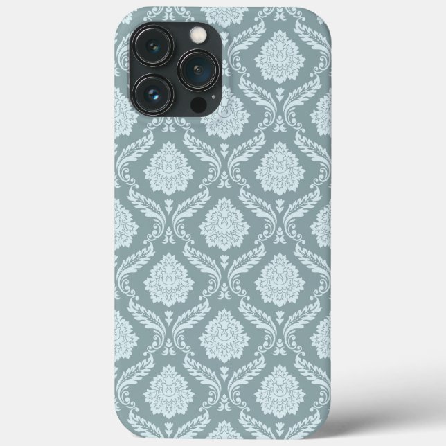 Coques Case-Mate iPhone Rococo Damassé Rpt Motif Œuf de Canard Bleu+Turquo (Verso)
