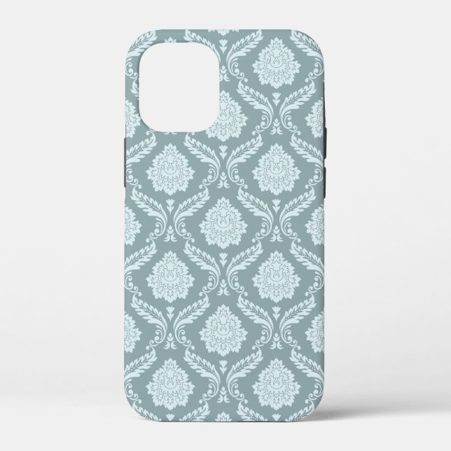 Coques Case-Mate iPhone Rococo Damassé Rpt Motif Œuf de Canard Bleu+Turquo (Verso)