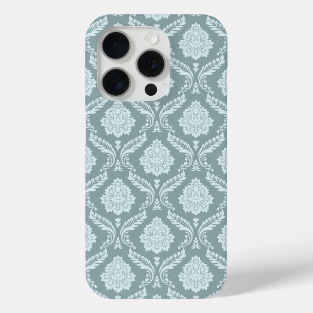 Coques Case-Mate iPhone Rococo Damassé Rpt Motif Œuf de Canard Bleu+Turquo (Verso)