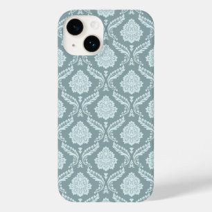 Coque Case-Mate iPhone Rococo Damassé Rpt Motif Œuf de Canard Bleu+Turquo