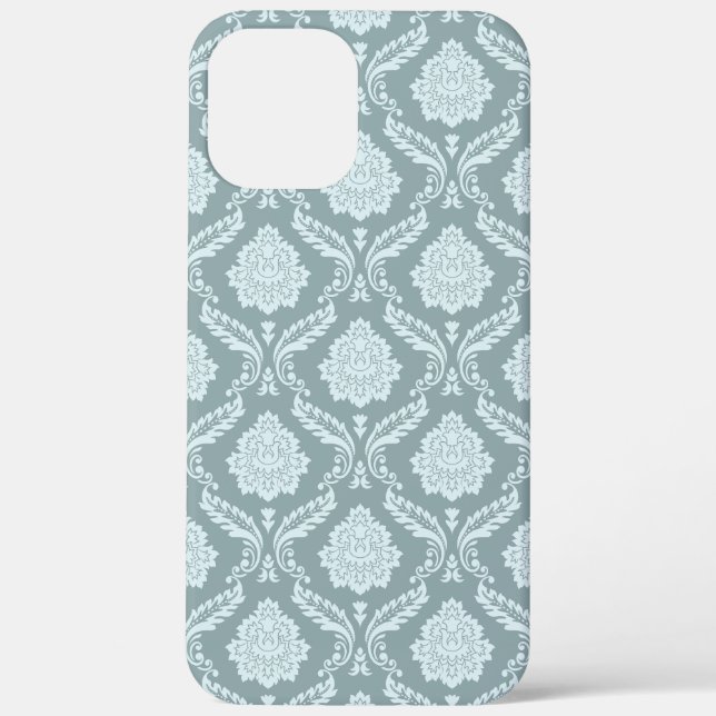 Coques Case-Mate iPhone Rococo Damassé Rpt Motif Œuf de Canard Bleu+Turquo (Verso)