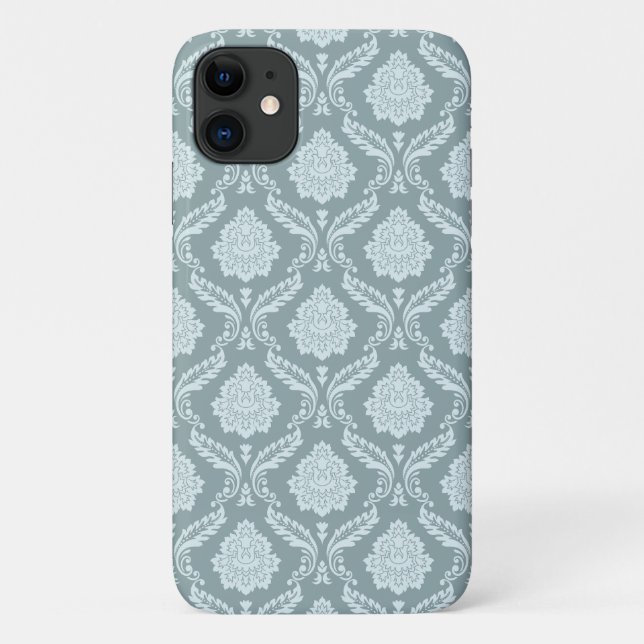 Coques Case-Mate iPhone Rococo Damassé Rpt Motif Œuf de Canard Bleu+Turquo (Dos)