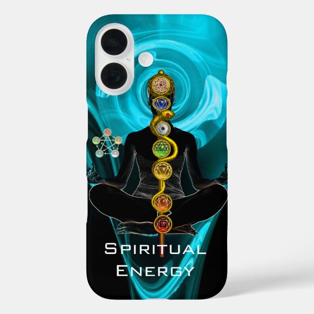 Coques Case-Mate iPhone ROD ASCLEPIUS,7 CHAKRAS YOGA LOTUS POSE Bleu (Verso)