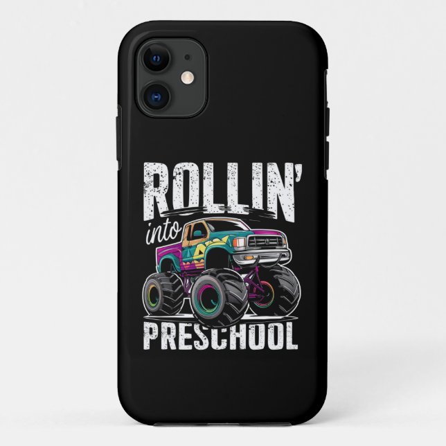 Coques Case-Mate iPhone Rollin' In Preschool Monster Truck Retour à l'écol (Dos)