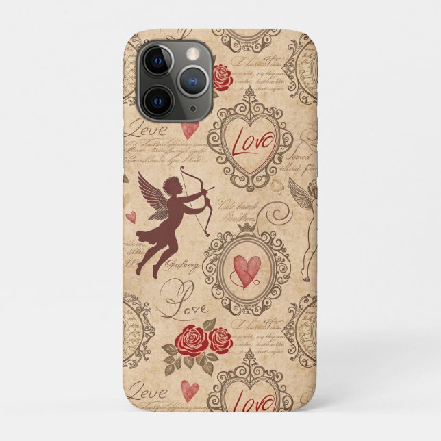 Coques Case-Mate iPhone Romance de la Saint-Valentin ornée de Cupidon vict (Dos)