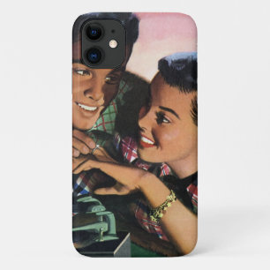 Coque iPhone 11 Romance vintage, amour du lycée en amour