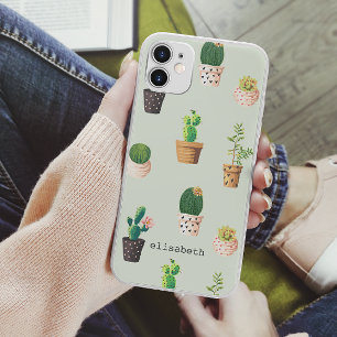 Case-Mate iPhone Case Romantic Cute succulent cactus ajouter votre nom