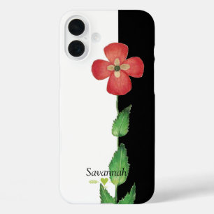 Coques iPhone 16 Plus Romantique Pansy Noir et Blanc de Famille Vintage