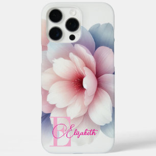 Coque iPhone 16 Pro Max Romantique Pastel rose Floral Personnalisé