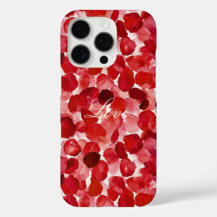 Coque iPhone 16 Pro Romantique Rose Rouge Petals Floral