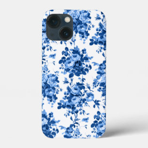 Case-Mate iPhone Case Romantique Vintage Roses-Bleu sur Blanc