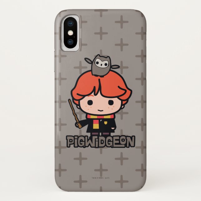 Coques Case-Mate iPhone Ron Weasley et Pigwidgeon en dessin animé (Dos)