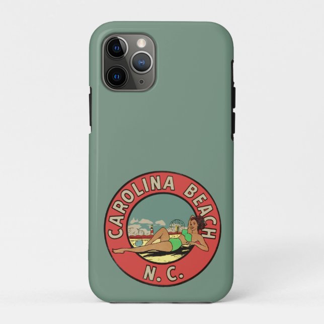 Coques Case-Mate iPhone Rondelle Rétro de Carolina Beach (Dos)