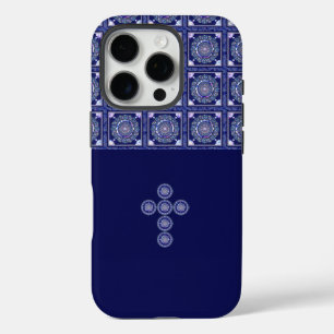 Coque iPhone 16 Pro Rosace bleue