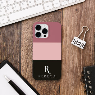 Coque Case-Mate iPhone Rose à trois couleurs personnalisées Noir