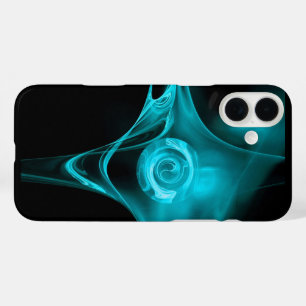 Coque Pour iPhone 16 Plus Rose AQUA BLEU FRACTAL